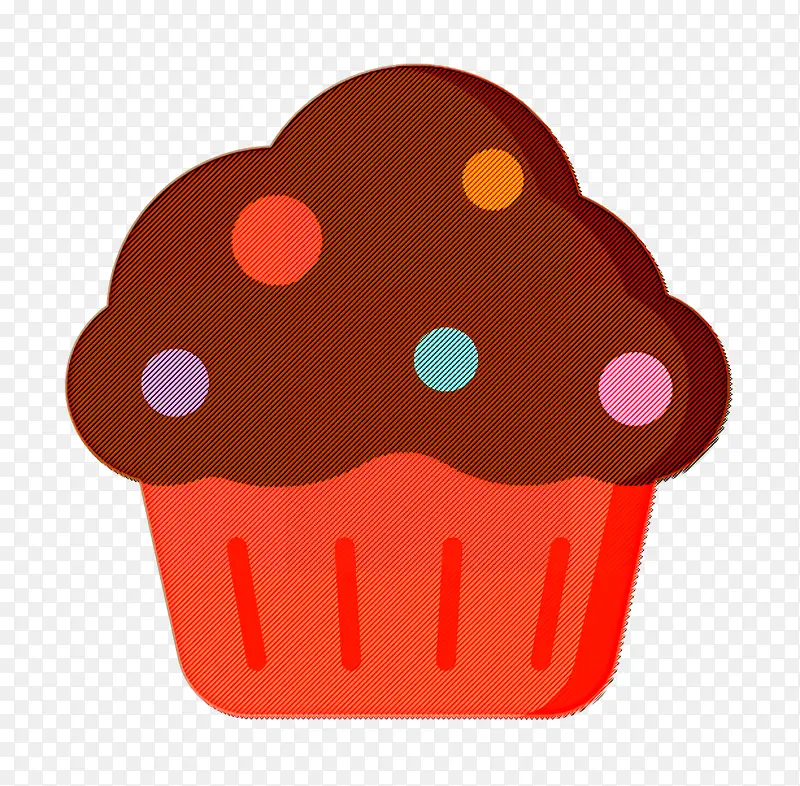 松饼图标 杯蛋糕图标 甜点和糖果图标