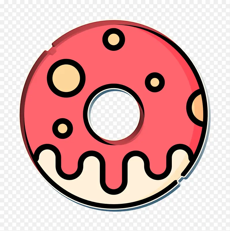 甜甜圈图标 甜点和糖果图标 粉色