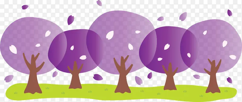 抽象春天树 抽象春天 紫色