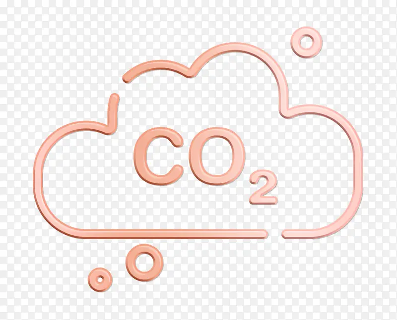 二氧化碳图标 气候变化图标 粉色