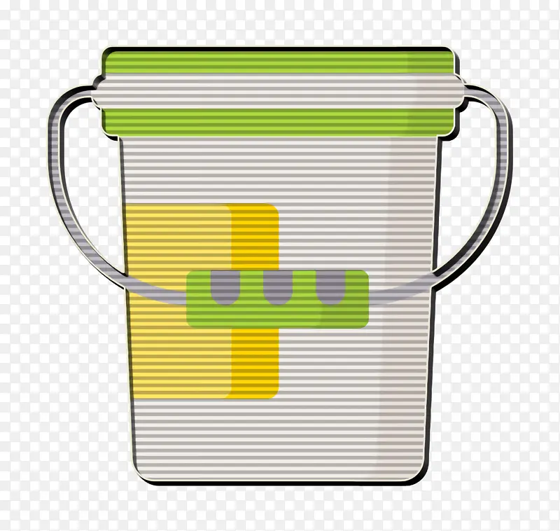 水桶图标 清洁图标 黄色