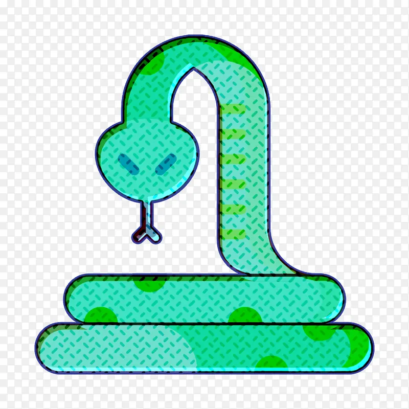 蛇图标 野生动物图标 绿色