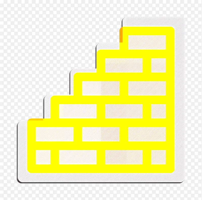 建筑图标 墙图标 黄色