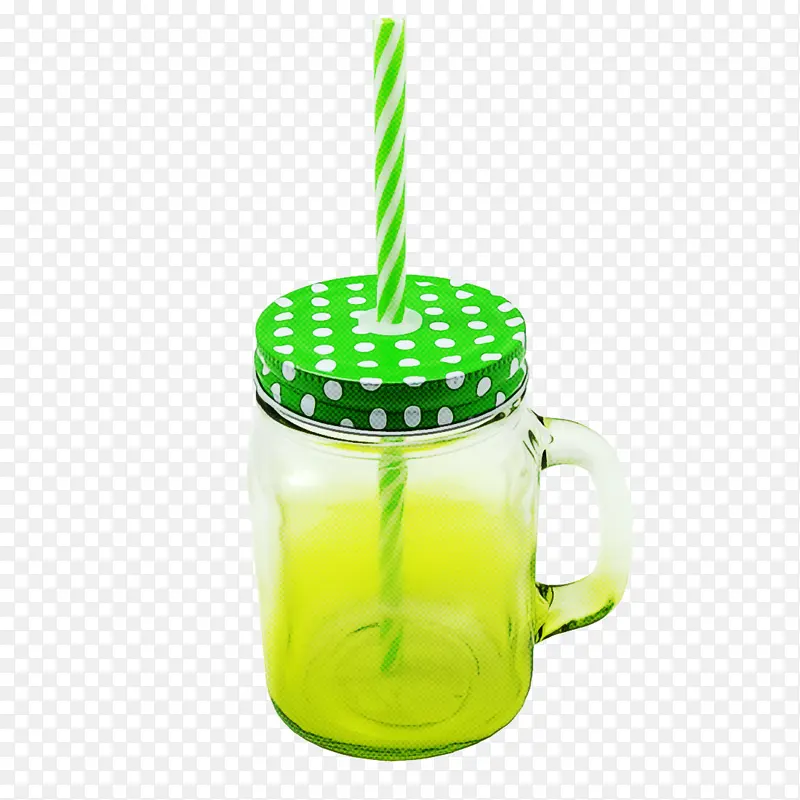 绿色 饮用吸管 玻璃罐