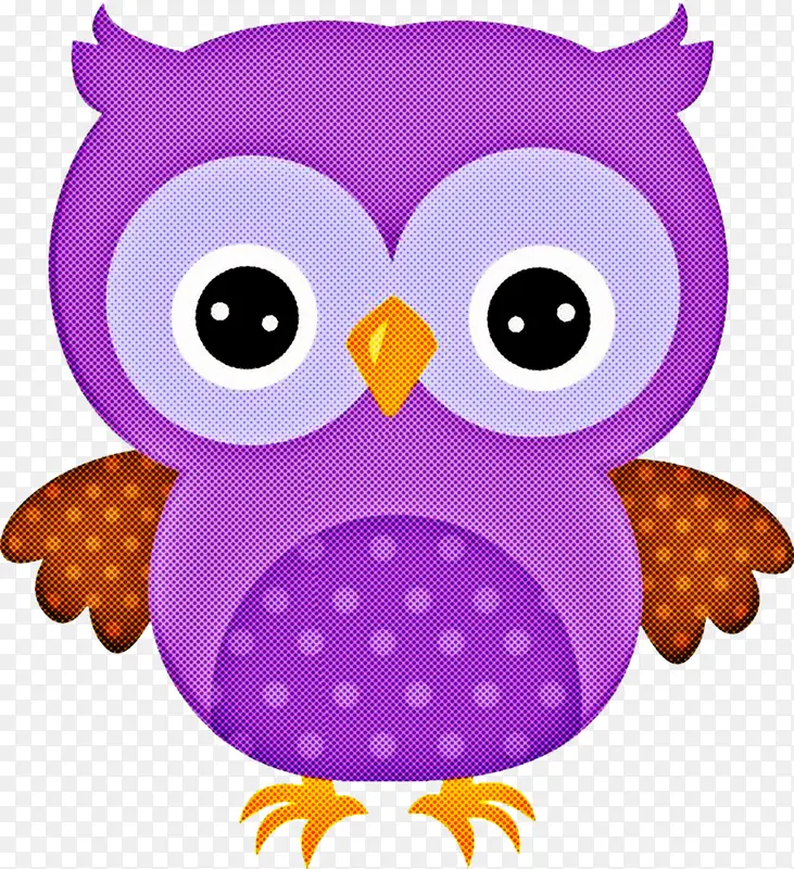 猫头鹰 紫色 卡通