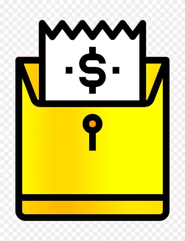 账单和付款图标 账单图标 黄色
