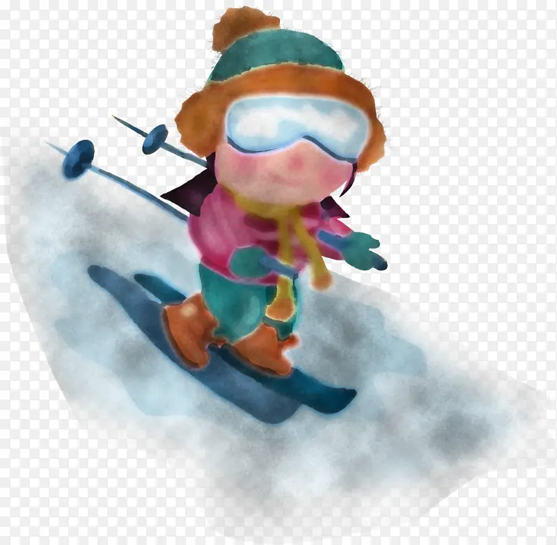滑雪者 滑雪 卡通