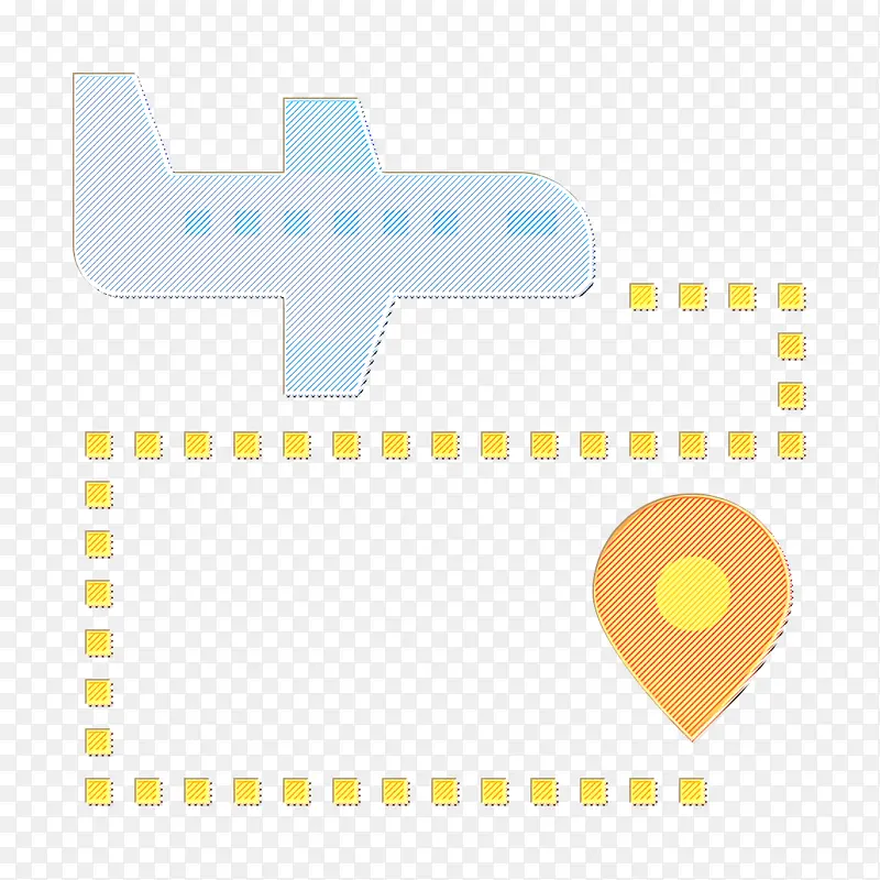 导航图标 机场图标 黄色