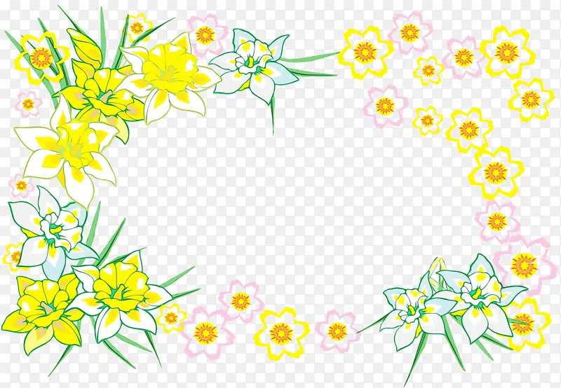 花卉矩形框 矩形框 水彩