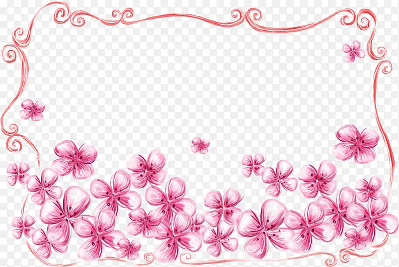 花朵矩形框 粉色 花朵