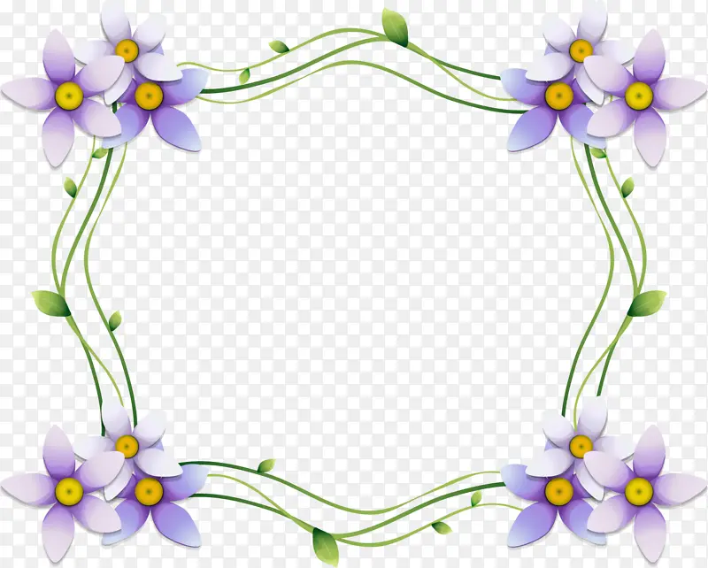 紫色花框 花框 花