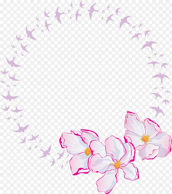花圈框 粉色 花瓣