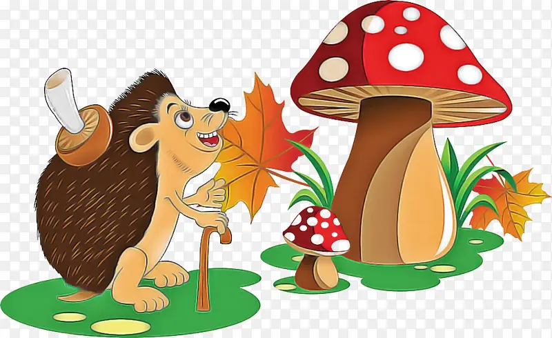 蘑菇 卡通 松鼠