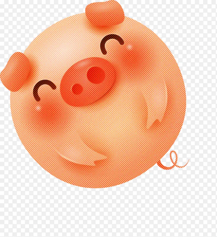 可爱的猪 粉色 橙色