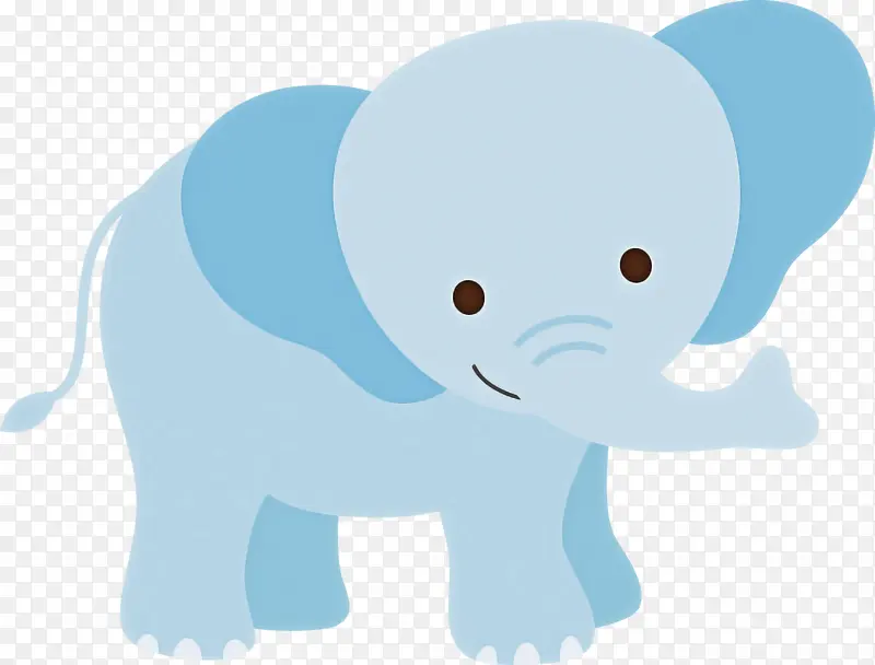 大象 卡通 水蓝