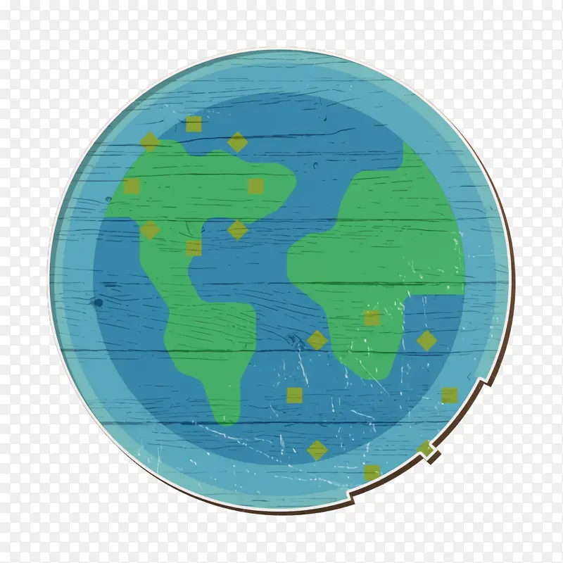 地球图标 臭氧图标 全球变暖图标