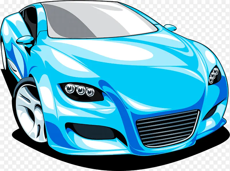 汽车 蓝色 发动机罩