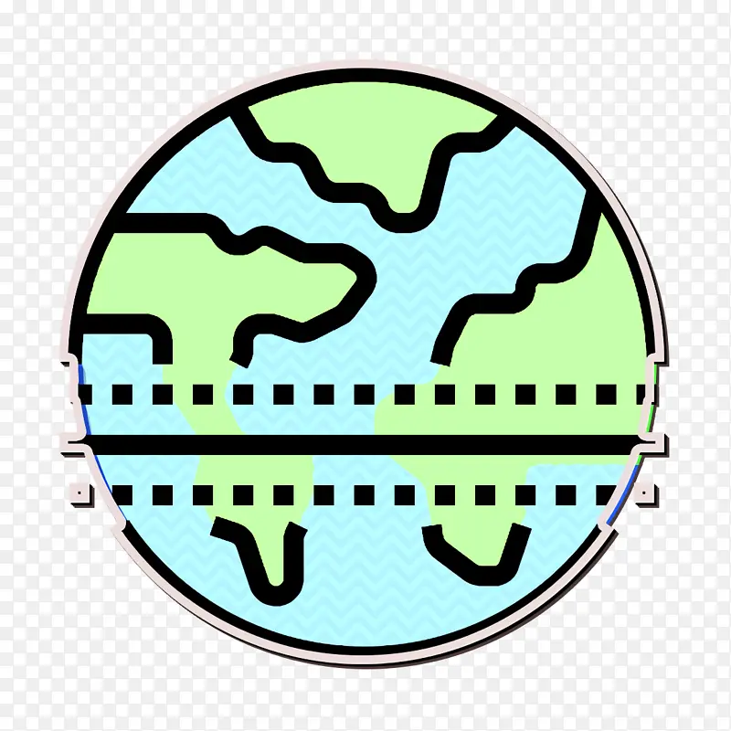 赤道图标 全球变暖图标 绿松石
