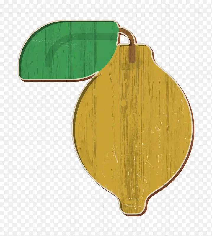 柠檬图标 水果和蔬菜图标 叶子