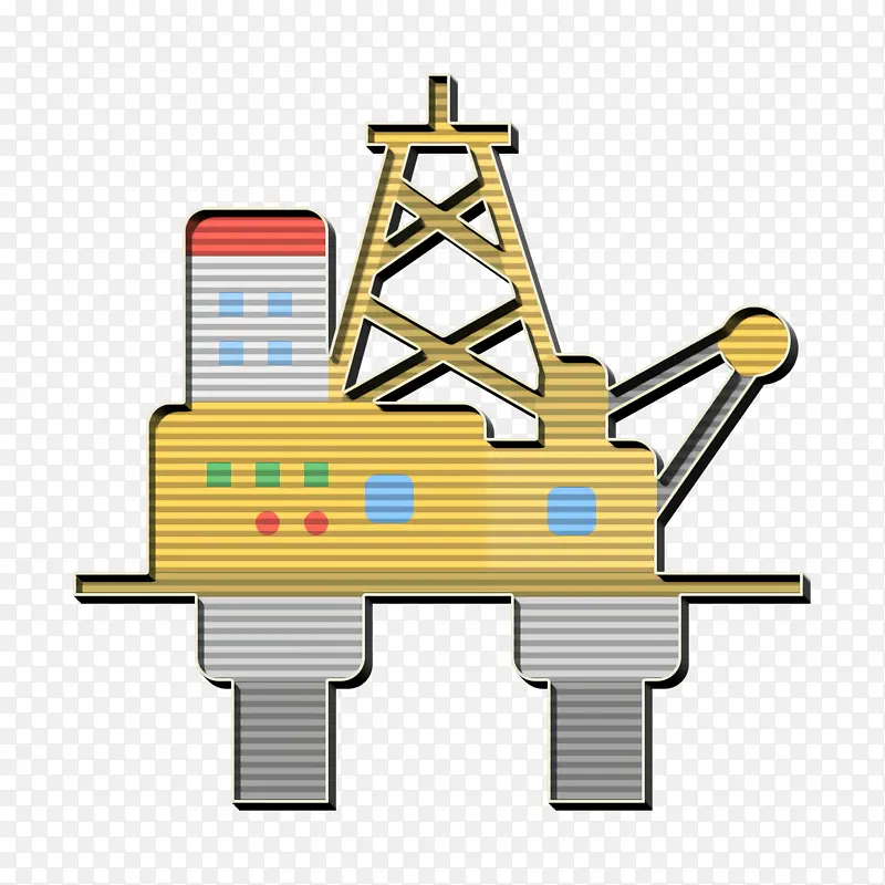 全球变暖图标 石油图标 石油钻井平台图标