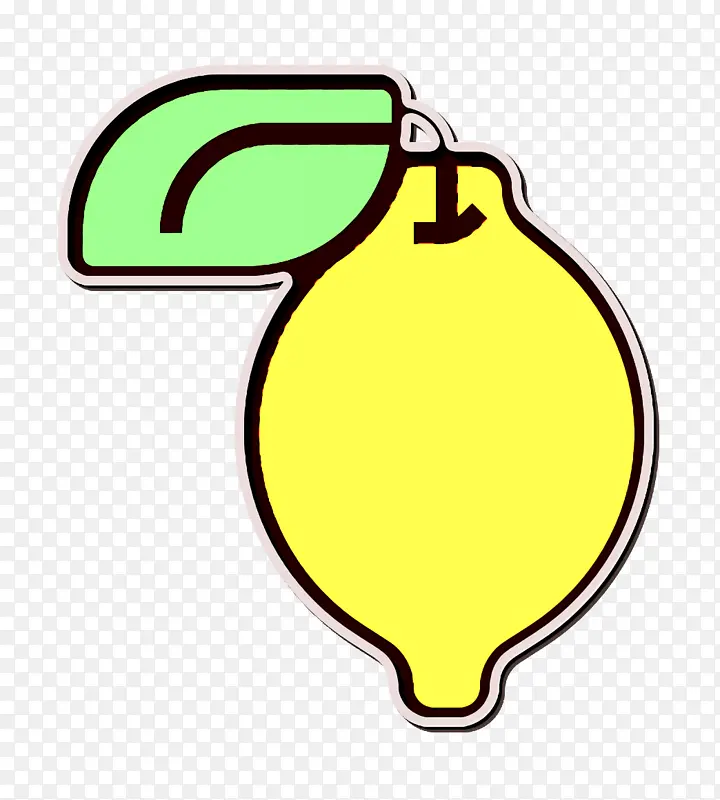 柠檬图标 水果和蔬菜图标 黄色