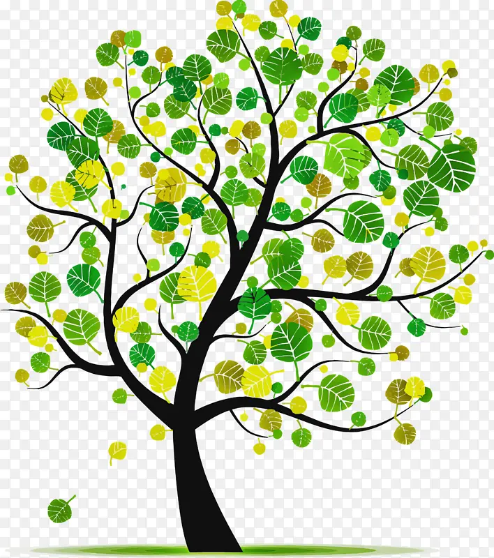 图比什瓦特树 卡通树 抽象树