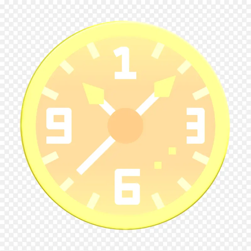 手表图标 挂钟图标 黄色