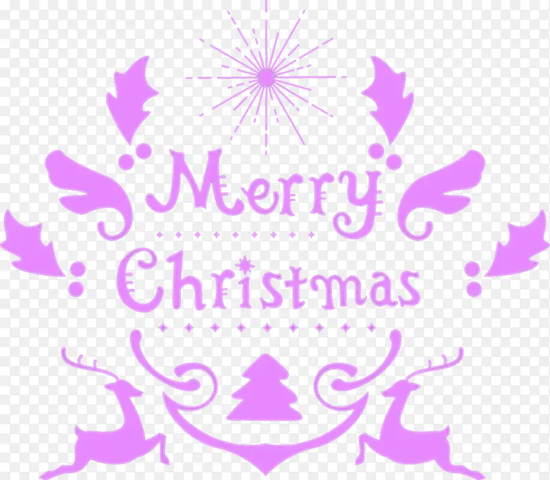 圣诞字体 圣诞快乐字体 紫色