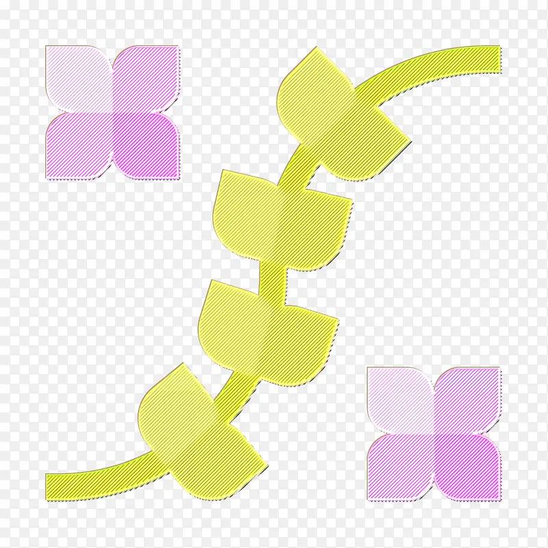 花卉设计图标 文本 黄色