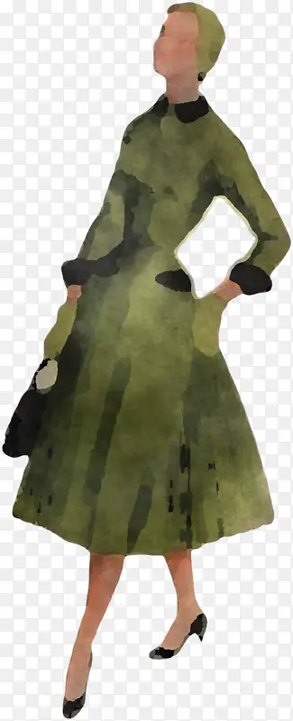 服装 绿色 连衣裙