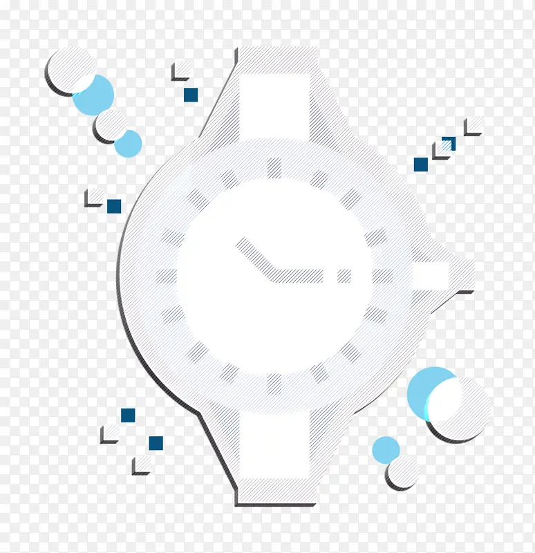 手表图标 白色 灯光