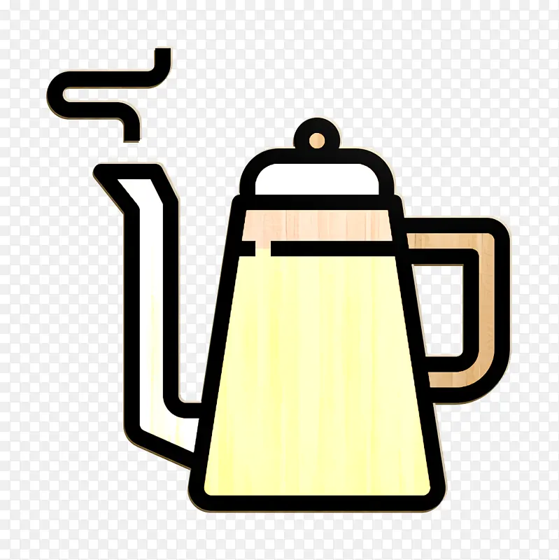 水壶图标 咖啡馆图标 食品和餐厅图标