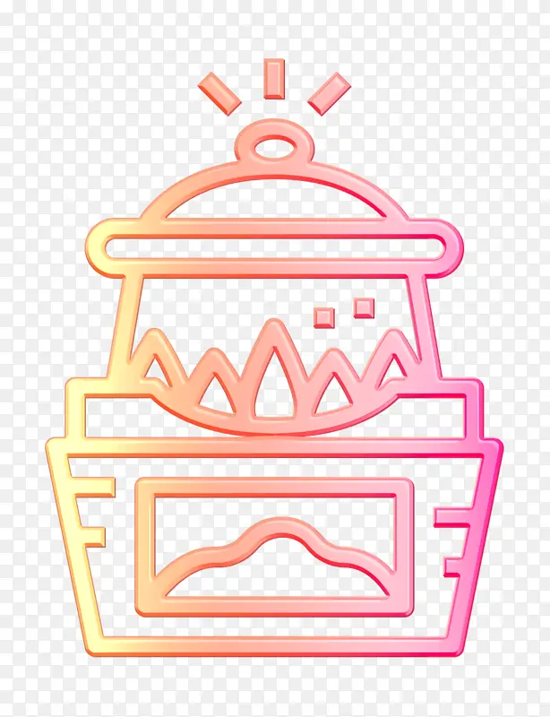 泰国美食图标 火盆图标 粉色