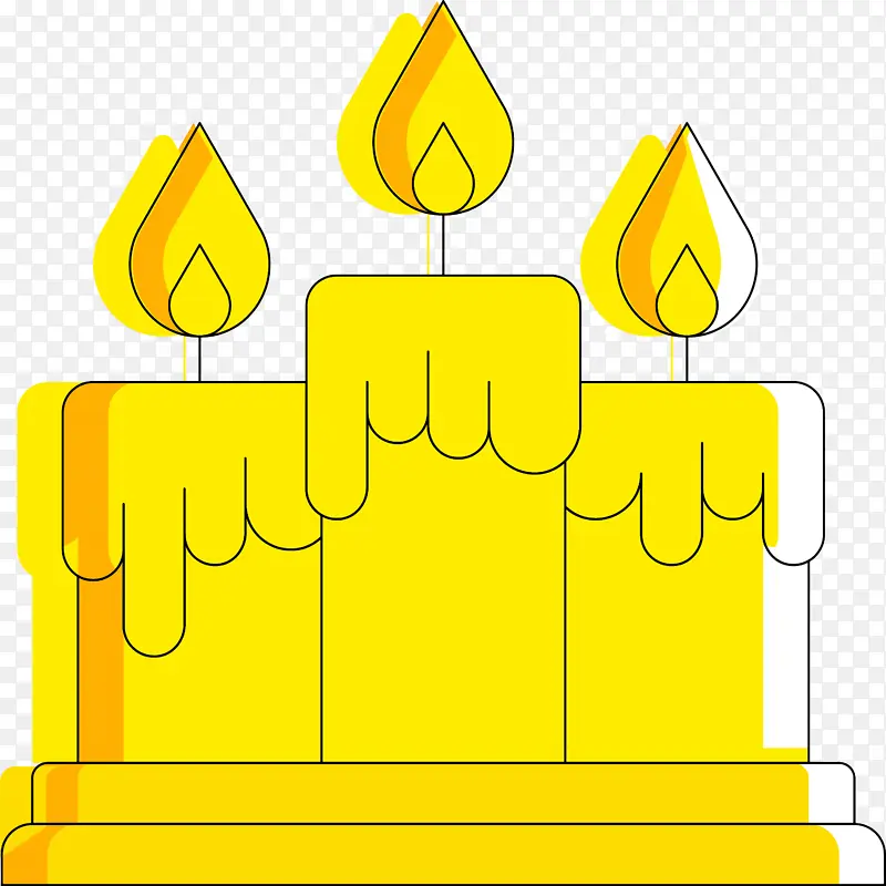 圣诞蜡烛 黄色 文字
