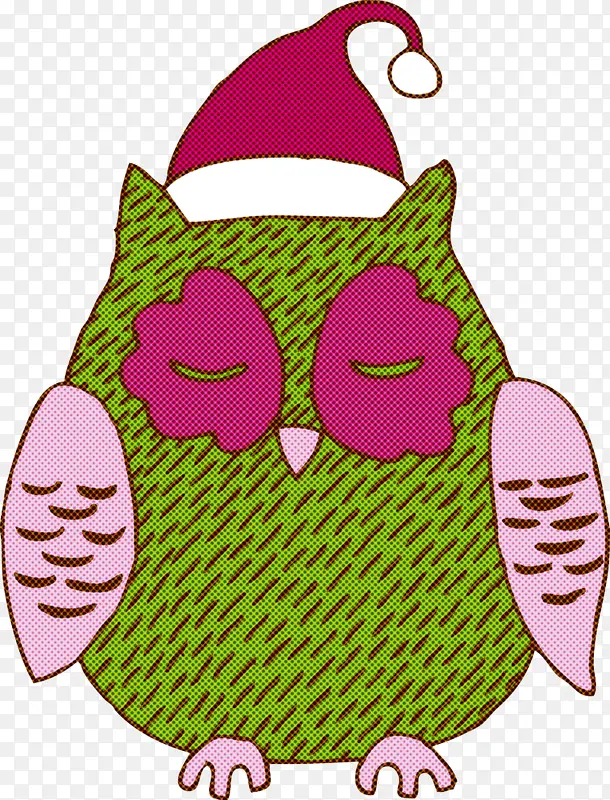 圣诞猫头鹰 卡通猫头鹰 圣诞动物