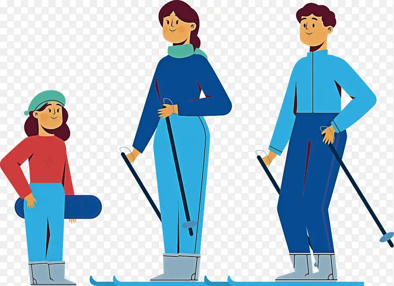 站立 娱乐 滑雪