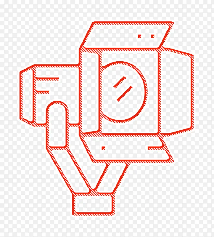 电影导演图标聚光灯图标舞台图标文字线条图表符号