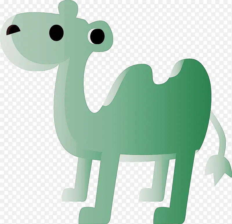 抽象骆驼 水彩骆驼 绿色