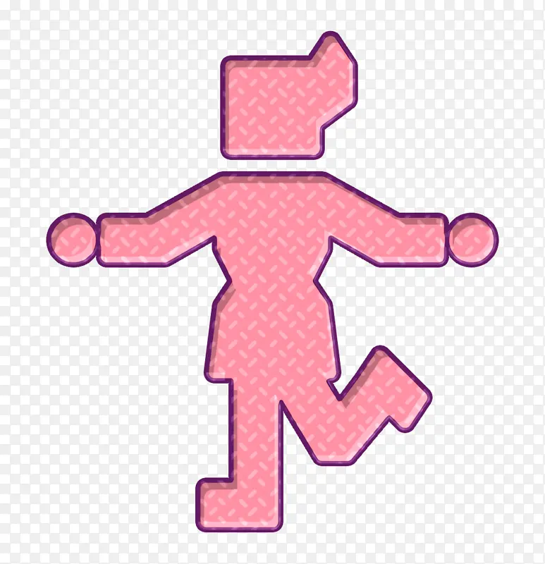 查尔斯顿标志 舞蹈标志 粉色