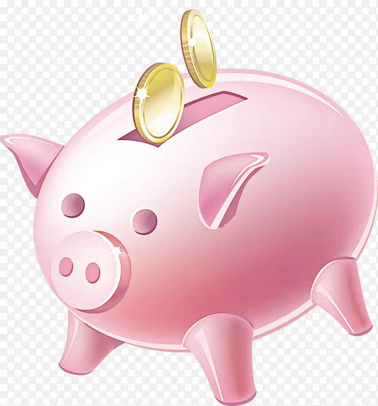 钱 小猪存钱罐 粉红