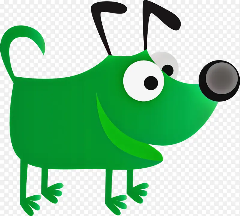 可爱的卡通狗 绿色