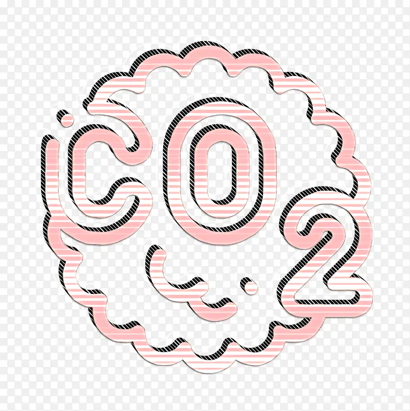 污染图标 二氧化碳图标 粉色