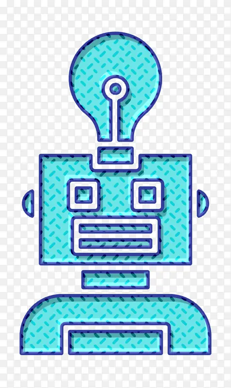 机器人图标 创意图标 绿松石色