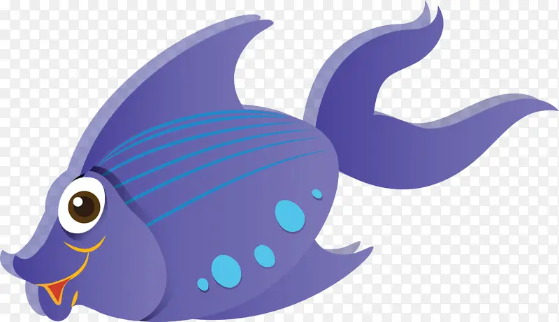 鱼 紫色 卡通