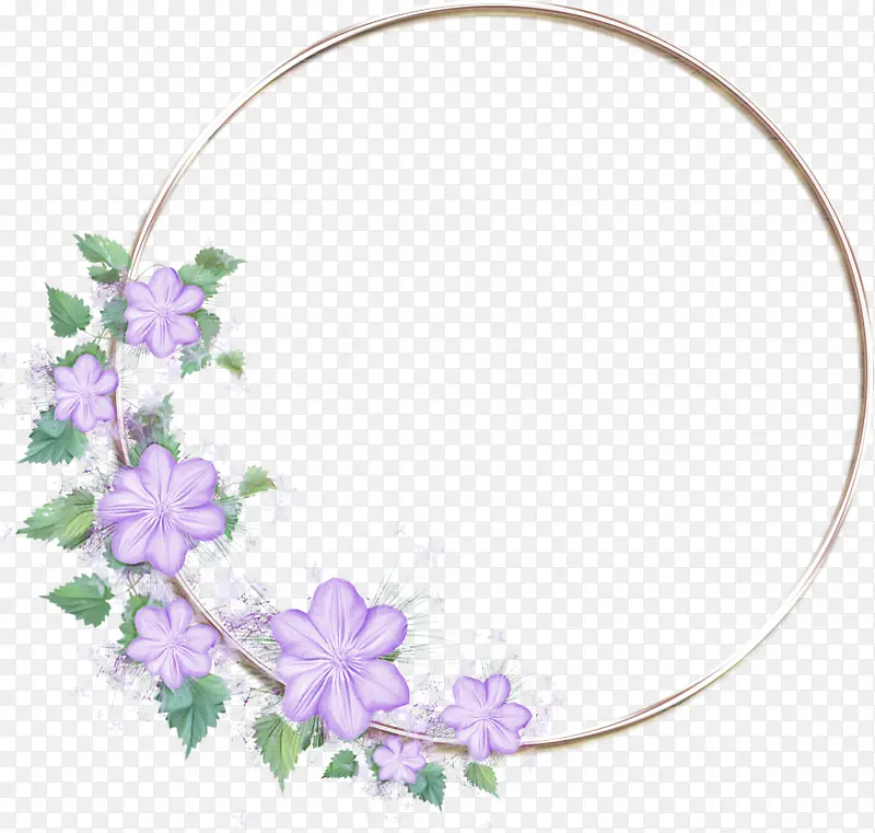 花圈框 紫色 丁香