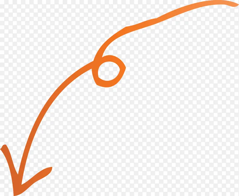 曲线箭头 橙色 线条