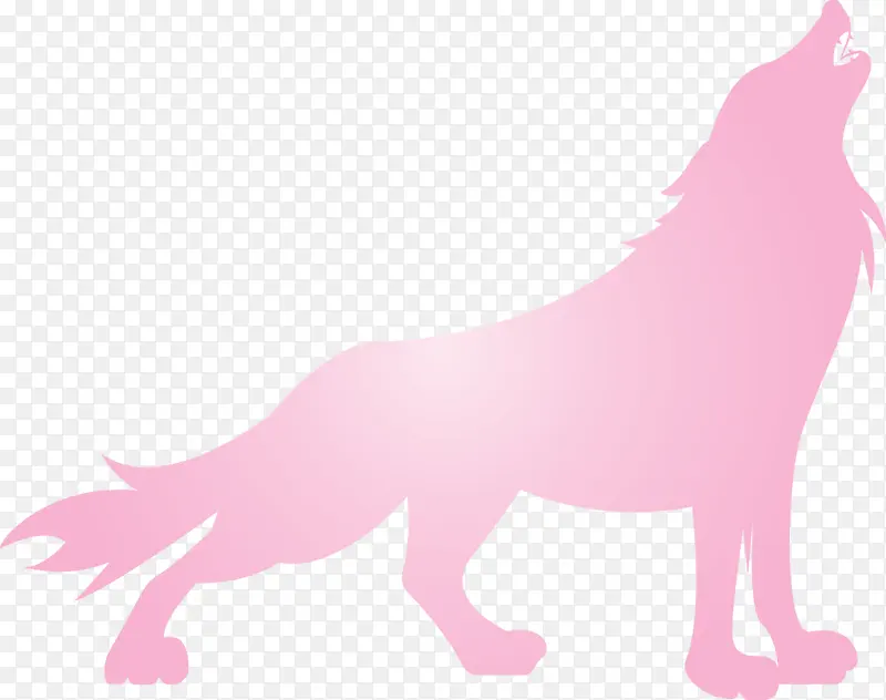 狼 粉色 动物形象