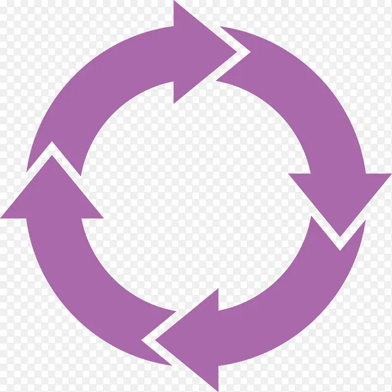圆圈箭头 紫色 标志
