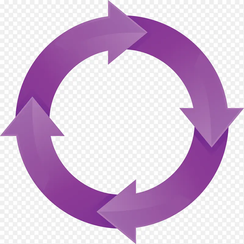圆圈箭头 紫色 新月形