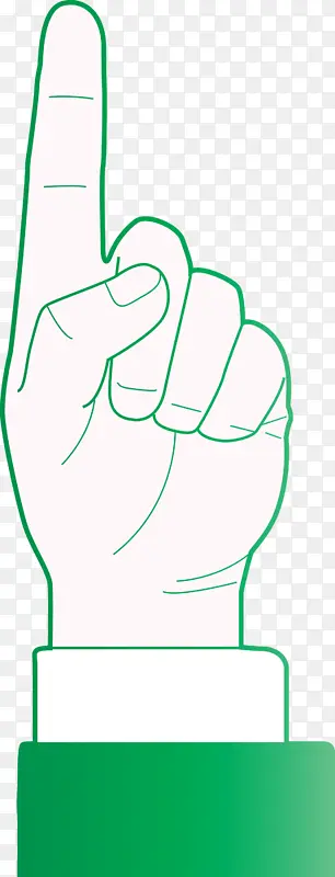 手指箭头 线条艺术 绿色